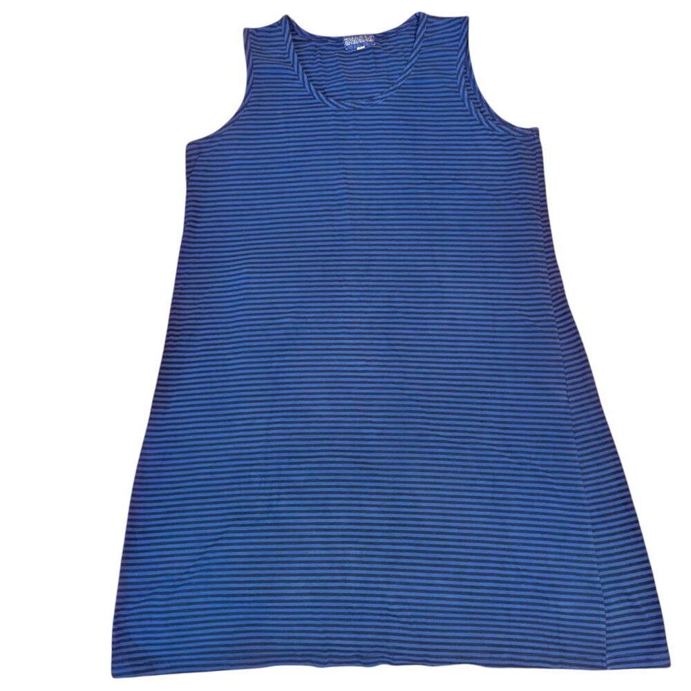 Iridium Striped Tank‎ Dress Lagenlook Minimalist Boho Scandi Girl Tunic Minimal